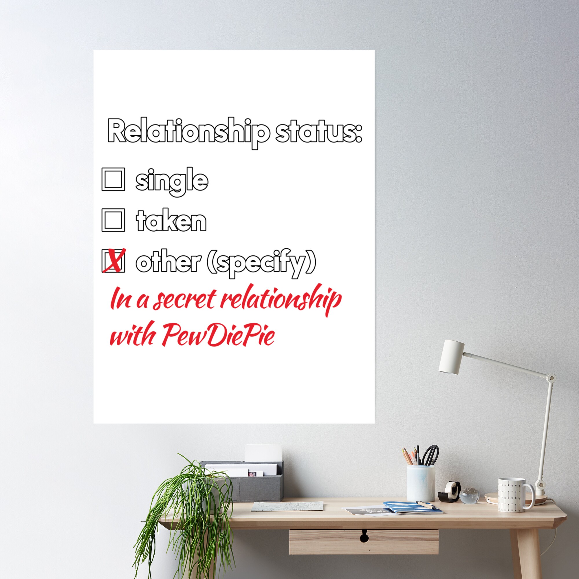 Pewdiepie Relationship Poster Premium Merch Store | Pewdiepie Store